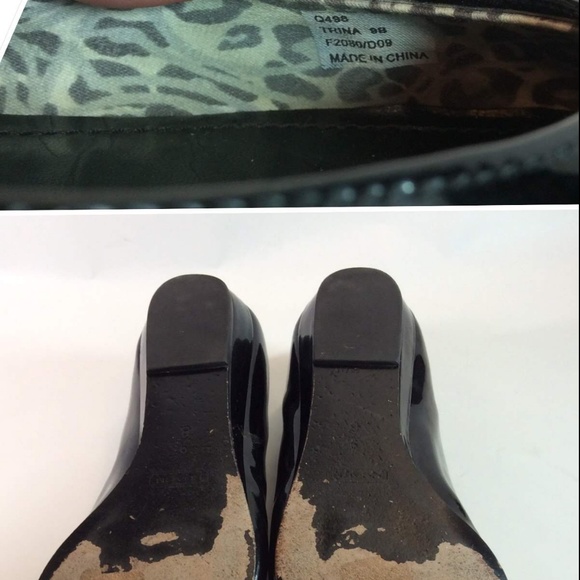 COACH Black Patent Leather Pointy Toed Flats Sz9B - Picture 5 of 8